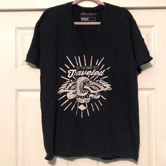 ROAD LESS TAKEN TEE - BLUE, XL