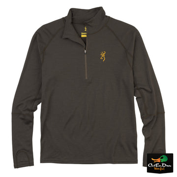 MERINO 1/4 ZIP SHIRT - MAJOR BROWN, XL