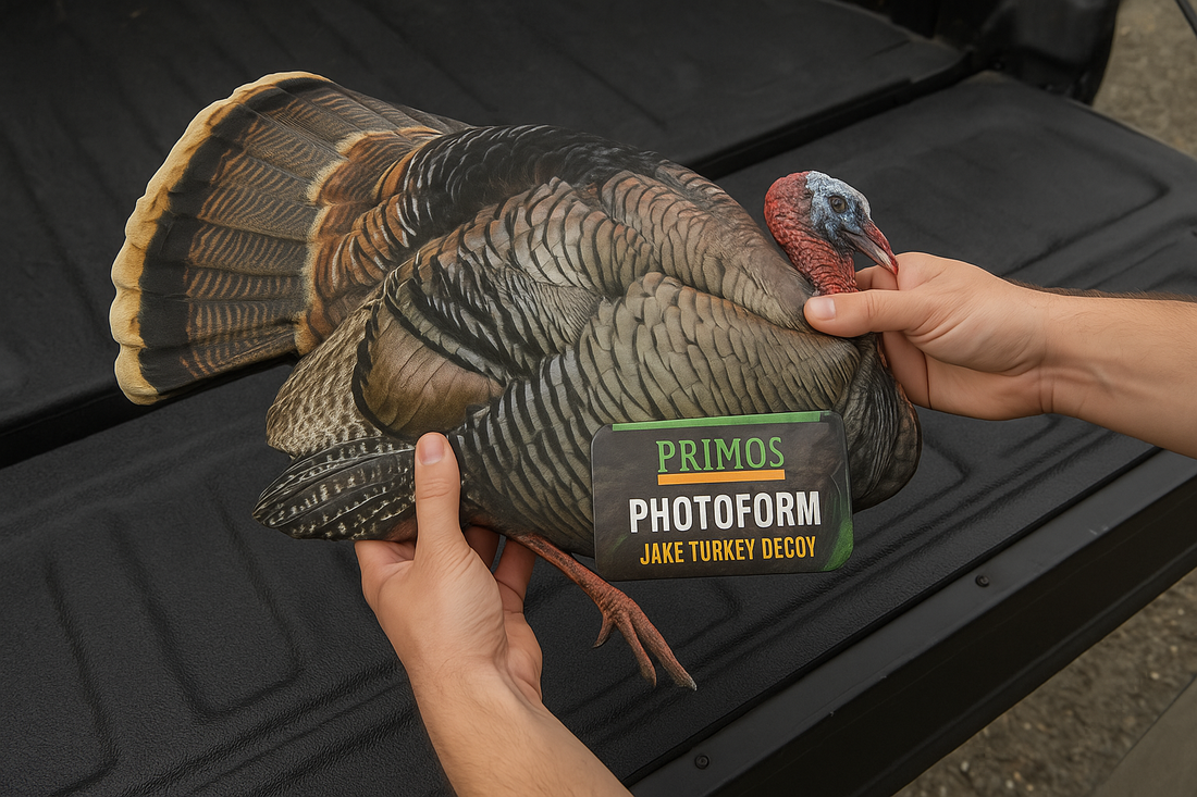 Primos Jake Turkey Decoy folded for transport showing portability