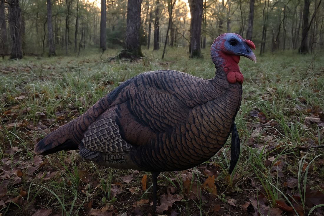 Primos Jake Turkey Decoy folded for transport showing portability