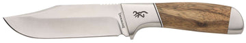 "SAGE CREEK FIXED - WOOD HANDLE, LARGE, CLIP POINT, PLAIN EDGE, 4.5\" BLADE"