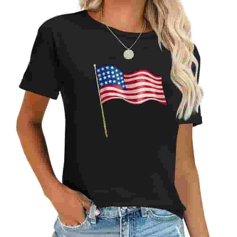 WOMEN\'S AMERICA T-SHIRT - NAVY - 2X-LARGE