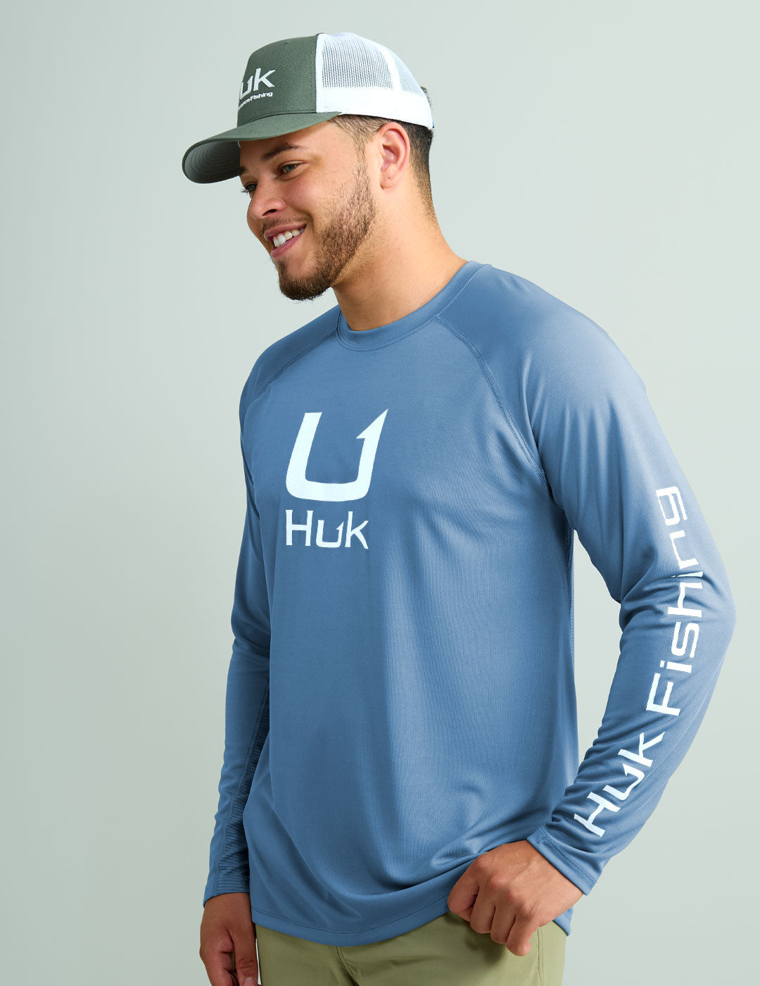 Huk Icon Crew Long Sleeve Shirt Ocean Blue M