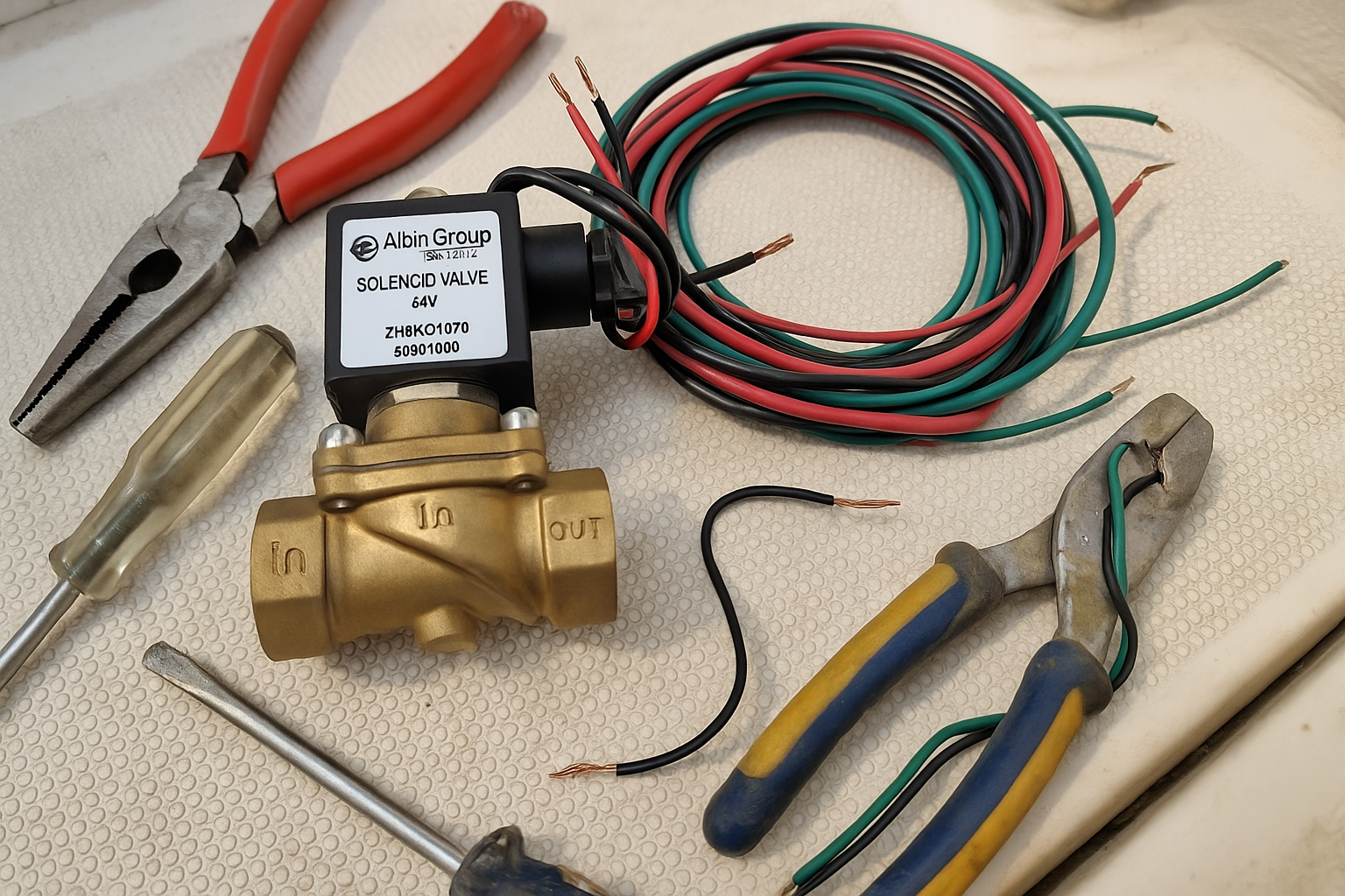 Albin Group Marine Solenoid Valve 24V with marine installation tools