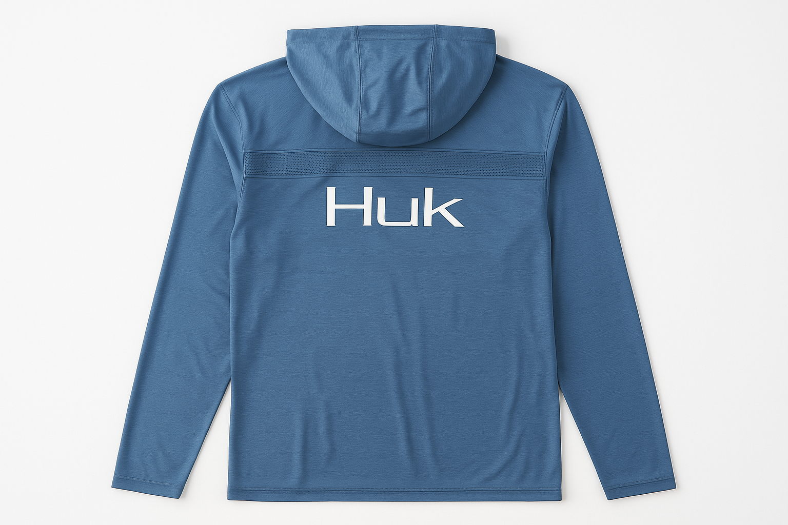 Back view of Huk Vented Pursuit Long Sleeve Hoodie