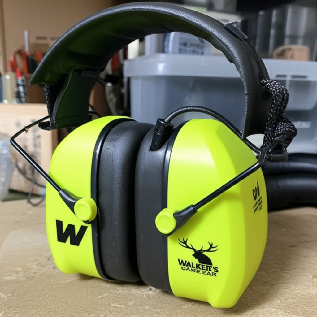AI generated image for RAZOR SLIM ELECTRONIC MUFF - HI-VIZ GREEN, NRR 23