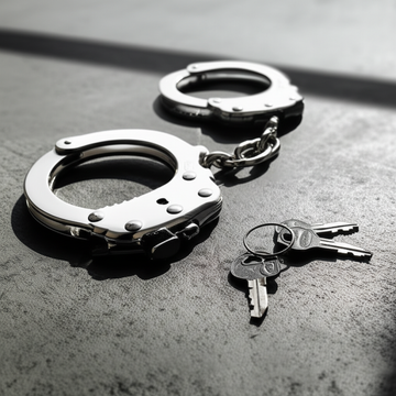 AI generated image for CHAIN LINK HANDCUFF - NICKEL FINISH