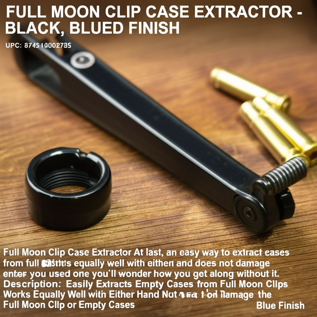 AI generated image for FULL MOON CLIP CASE EXTRACTOR - BLACK, BLUED FINISH
