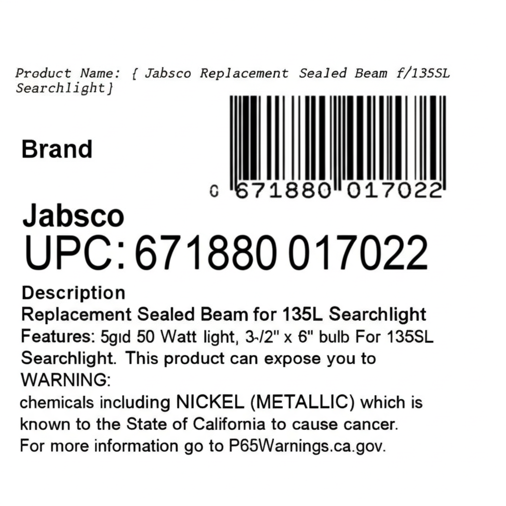 AI generated image for Jabsco Replacement Sealed Beam f/135SL Searchlight