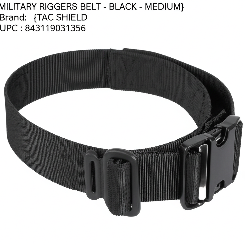 AI generated image for MILITARY RIGGERS BELT - BLACK - MEDIUM