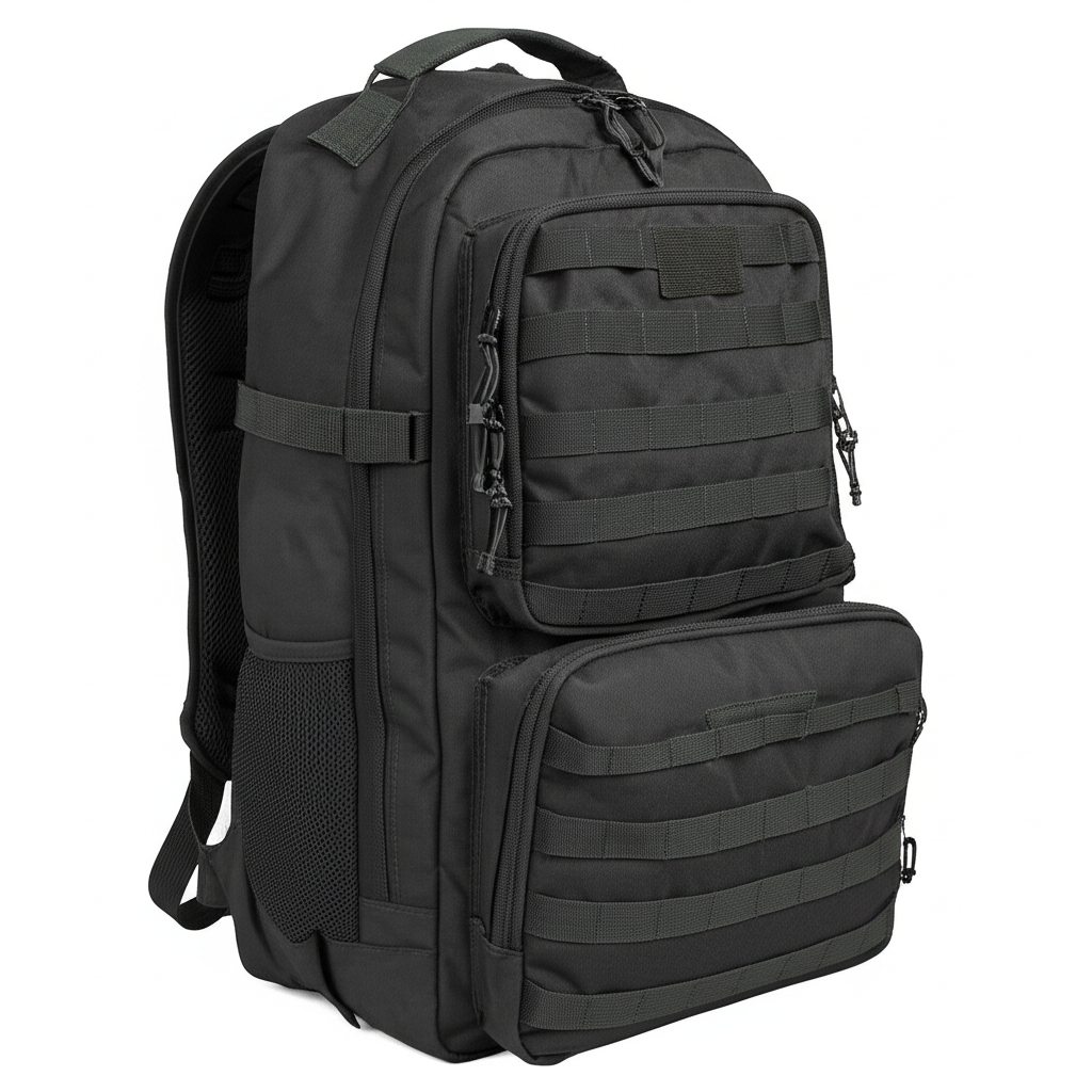 AI generated image for "MEDIUM \"2 DAY\" RANGER/COMPUTER BACK PACK - BLACK"