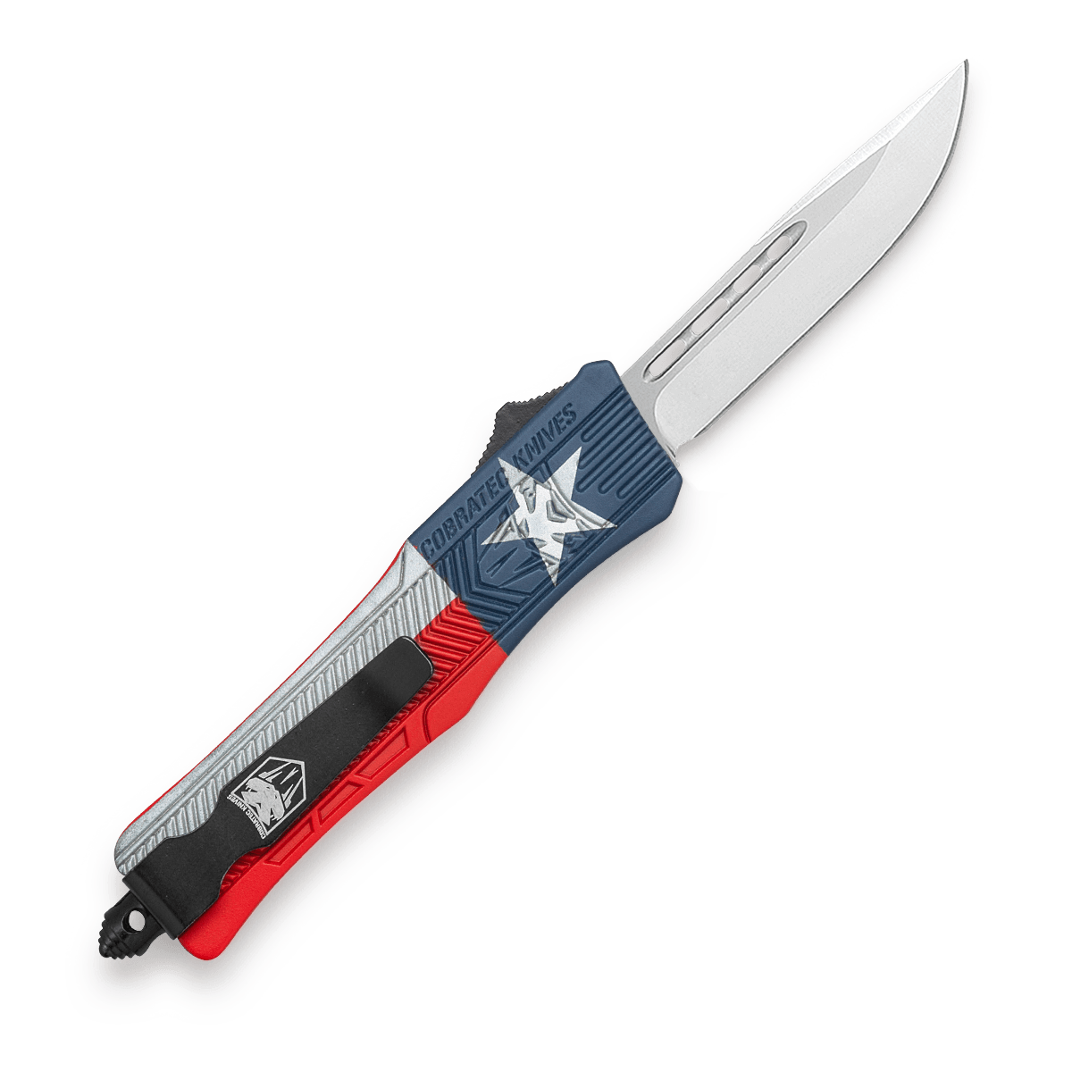 MEDIUM CTK-1 CERAKOTE® TEXAS FLAG - 3\" BLADE, DROP POINT, NOT SERRATED