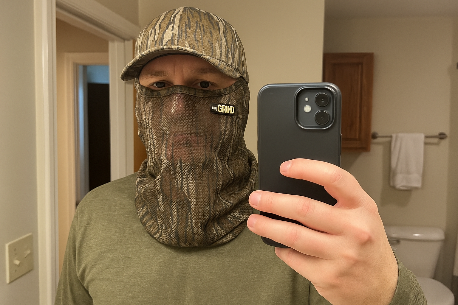 Mirror selfie with face mask