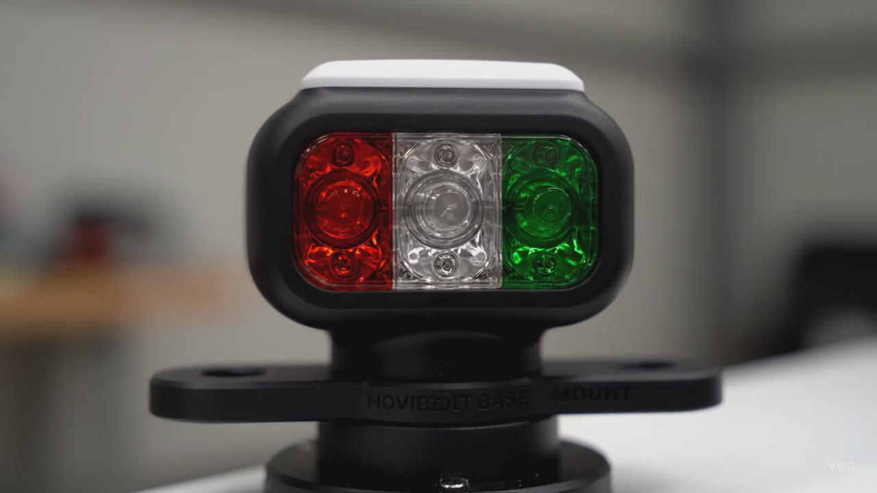Navisafe Navilight Tricolor 2NM w/Navibolt Base &amp; Horizontal Mount - Black