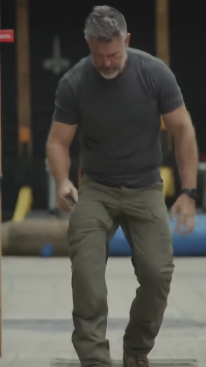 AI generated video for FUSION TACTICAL 5 OZ. MEN'S PANT OLIVE DRAB 54X36