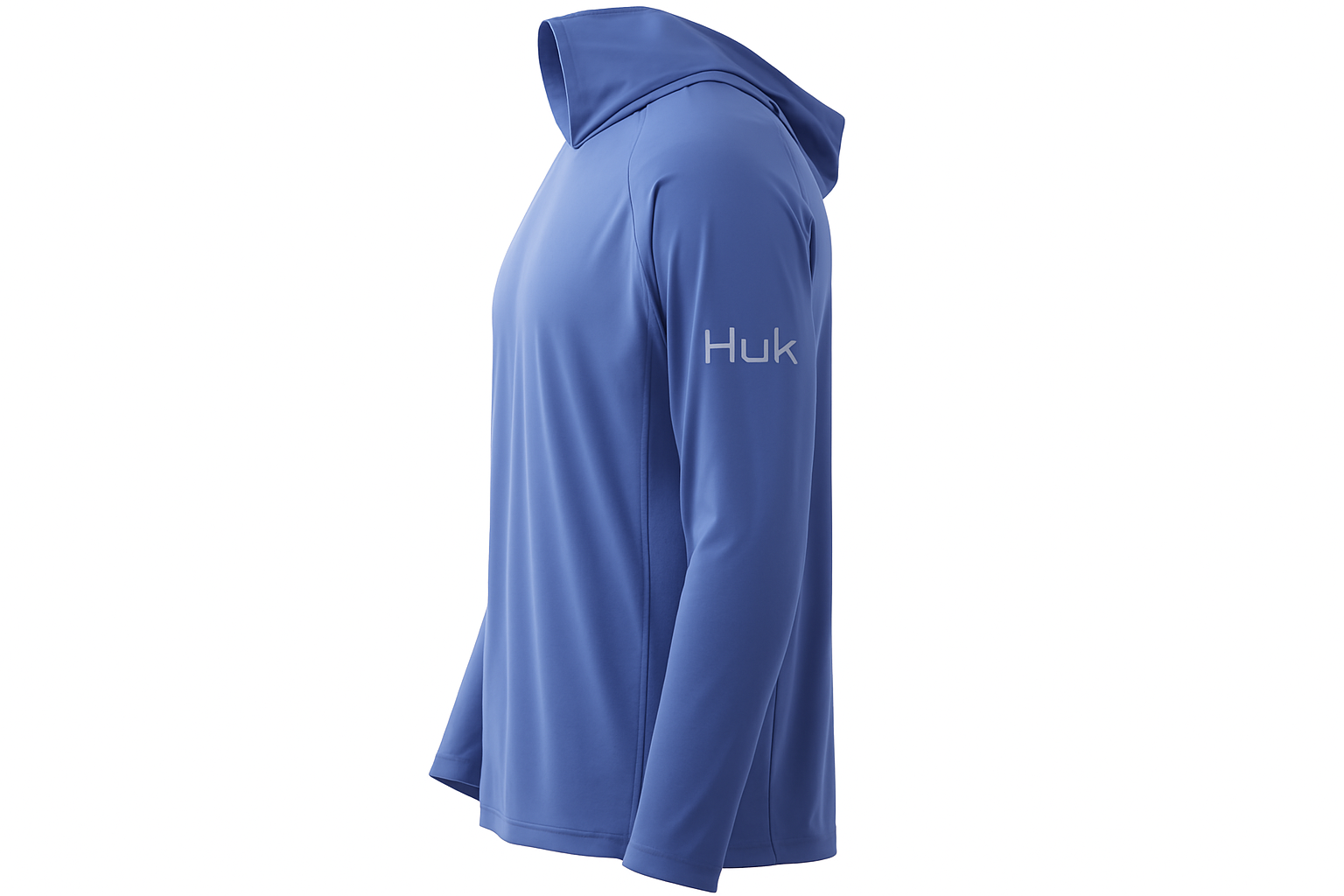 Side profile view of Huk Vented Pursuit Long Sleeve Hoodie