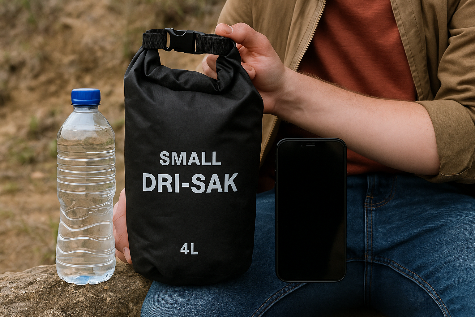 SMALL DRI-SAK black 4L size comparison with everyday items